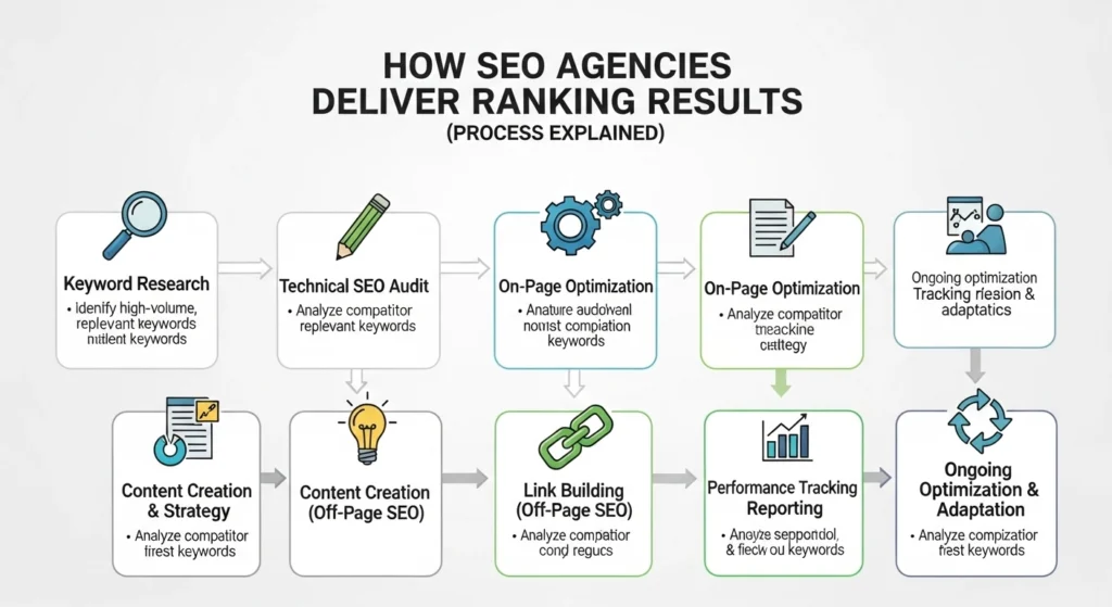 How SEO Agencies Deliver Ranking Results (Process Explained)